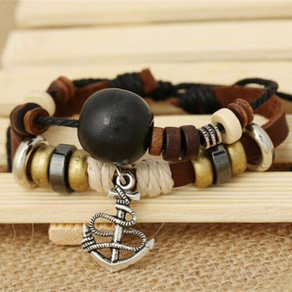 Multi-Layer Adjustable Leather Bracelet - Picture 2 of 3